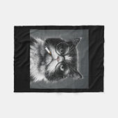 Funny Graphic Cat Smoking Erwachsene Funny _2 Fleecedecke (Vorderseite (Horizontal))