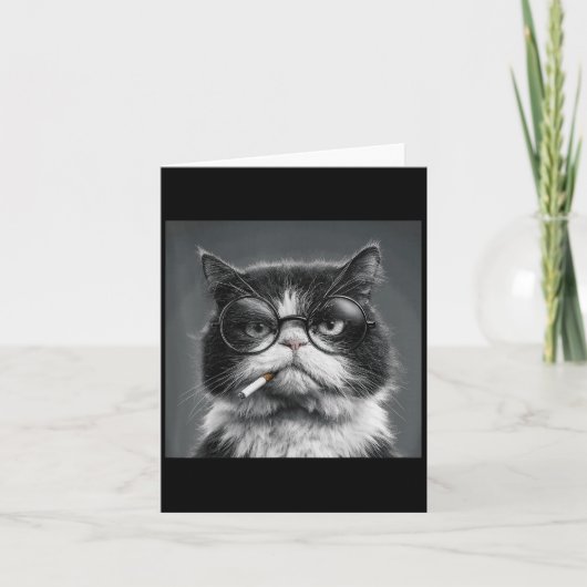 Funny Graphic Cat Smoking Erwachsene Funny _2 Karte (Vorderseite)