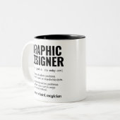 Funny Graphic Designer Dictionary Definition, Gesc Zweifarbige Tasse (Vorderseite Links)