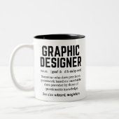 Funny Graphic Designer Dictionary Definition, Gesc Zweifarbige Tasse (Links)