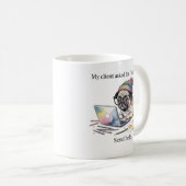 Funny Graphic Designer Mug Pug More Pop Gift for D Kaffeetasse (VorderseiteRechts)