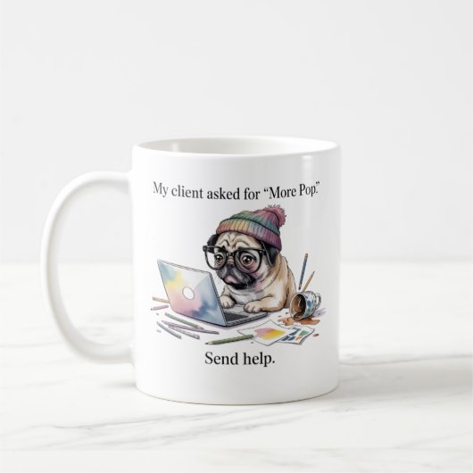 Funny Graphic Designer Mug Pug More Pop Gift for D Kaffeetasse (Links)