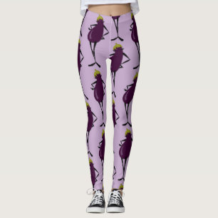 FUNNY GRAPHIC EGGPLANT LADY PATTERS LEGGINGS