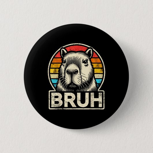 Funny Graphic Meme Capybara Bruh für Jungs Mädchen Button (Vorderseite)