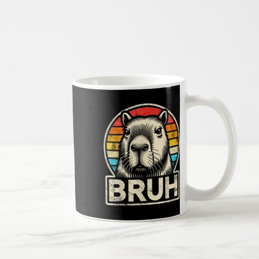 Funny Graphic Meme Capybara Bruh für Jungs Mädchen Kaffeetasse (Rechts)