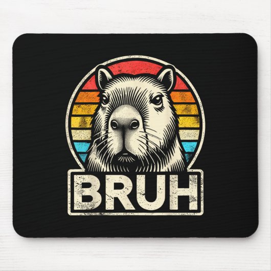 Funny Graphic Meme Capybara Bruh für Jungs Mädchen Mousepad (Vorne)