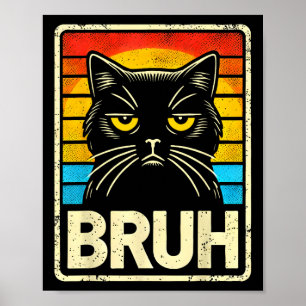 Funny Graphic Meme Cat Bruh for Boys Girls Kinder Poster