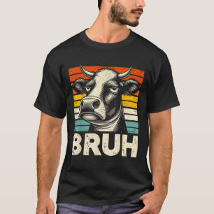 Funny Graphic Meme Cow Bruh für Jungs Mädchen Kind T-Shirt