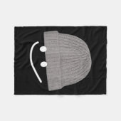 Funny Graphic Smile Face Men Women Cute Wool Hat W Fleecedecke (Vorderseite (Horizontal))