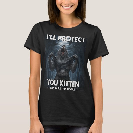 Funny Graphic T-Shirt I ll Protect You Kitten Alph (Vorderseite)