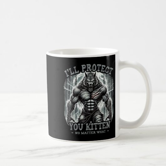 Funny Graphic T-Shirt I ll Protect You Kitten Alph Kaffeetasse (Rechts)