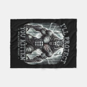 Funny Graphic T-Shirt Ich werde dich schützen Kitt Fleecedecke (Vorderseite (Horizontal))