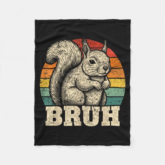 Funny Graphic Tees Squirrel Bruh For Boys Girls Me Fleecedecke (Vorderseite)