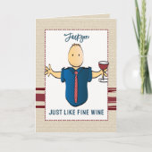 Funny Gratis Cartoon Wein Geburtstag Karte (Vorderseite)