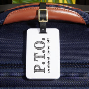 Funny gratuliert dazu, so zu tun, als wäre die Zei Gepäckanhänger