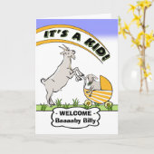 Funny gratuliert New Dad Goat Puns Karte (Gelbe Blume)