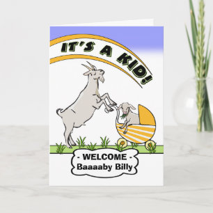 Funny gratuliert New Dad Goat Puns Karte