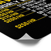 Funny Graving Stundrate Grabmaschine Poster (Ecke)