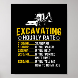 Funny Graving Stundrate Grabmaschine Poster