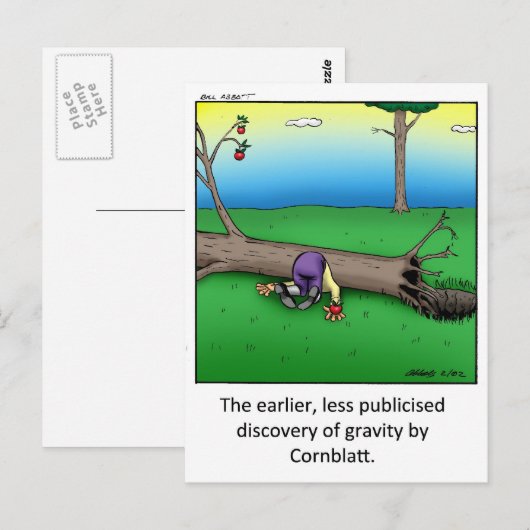 Funny Gravity Cartoon Art Gift! Postkarte (Vorne/Hinten)