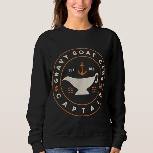Funny Gravy Boat Captain Erntedank Sweatshirt (Vorderseite)
