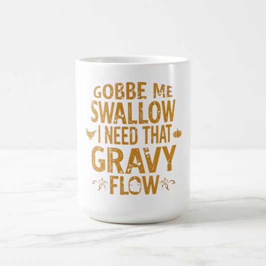 Funny Gravy Flow Thanksgiving Typography Gif Kaffeetasse (Mittel)