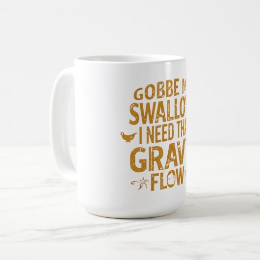 Funny Gravy Flow Thanksgiving Typography Gif Kaffeetasse (Vorderseite Links)