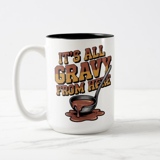 Funny Gravy Thanksgiving - Retro Foodie Tee Zweifarbige Tasse (Links)