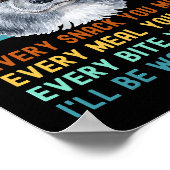 Funny Gray Akita Inu oder Kuma Inu Hund jeden Snac Poster (Ecke)