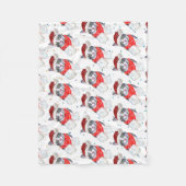 Funny Gray and White Tabby Cat Christmas Fleecedecke (Vorderseite)