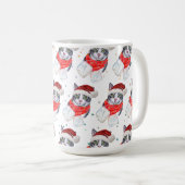 Funny Gray and White Tabby Cat Christmas Kaffeetasse (VorderseiteRechts)