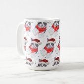 Funny Gray and White Tabby Cat Christmas Kaffeetasse (Vorderseite Links)