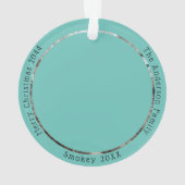 Funny Gray Cat Besuchen Weihnachtsfeiern Ornament (Rückseite)