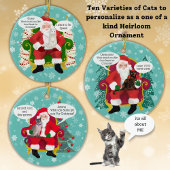 Funny Gray Cat Besucht Santa mit Unglaublich witzi Keramik Ornament