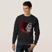 Funny Gray Cat Devil Angel Bad Cat Evil Shadow Dia Sweatshirt (Vorne ganz)