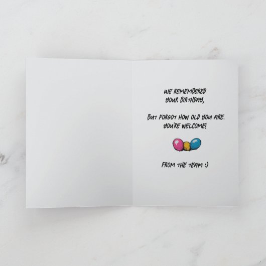 Funny Gray Custom Foto Birthday Card Group Team Karte (Innenseite)