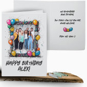 Funny Gray Custom Foto Birthday Card Group Team Karte