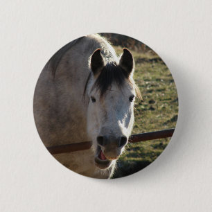 Funny Gray Mare Button
