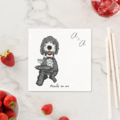 Funny Gray Poodle Cocktail Serviette (Beispiel)