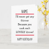 Funny Great Cook Ehefrau Verse Happy Birthday Card Karte (Gelbe Blume)
