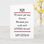 Funny Great Cook Mum Verse Happy Birthday Karte (Gelbe Blume)