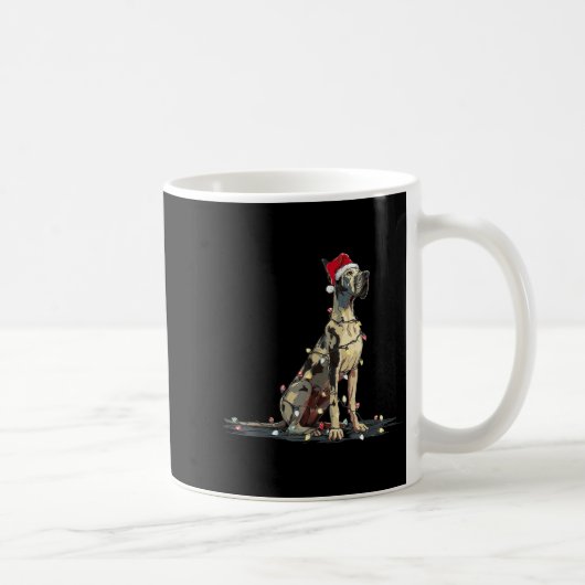 Funny Great Dane Christmas Graphics Dog Lights Lov Kaffeetasse (Rechts)