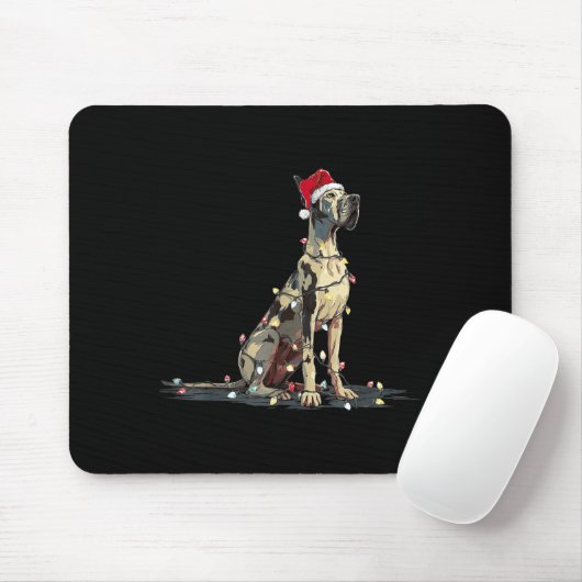 Funny Great Dane Christmas Graphics Dog Lights Lov Mousepad (Mit Mouse)