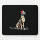 Funny Great Dane Christmas Graphics Dog Lights Lov Mousepad (Vorne)