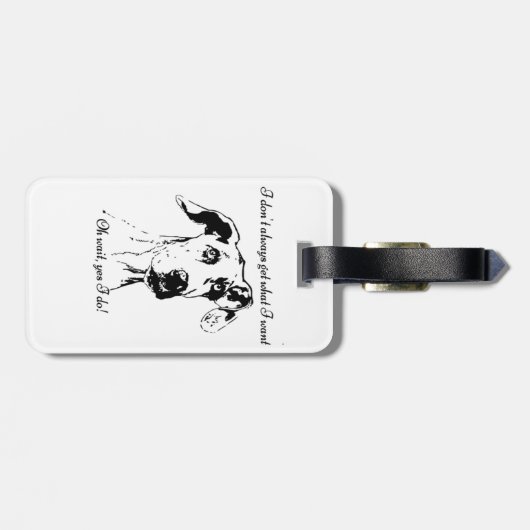 Funny Great Dane Dog Zitat Gepäckanhänger (Rückseite horizontal)