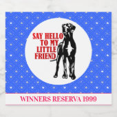 Funny Great Dane Gewinner Wein Bierflaschenetikett (Einzelnes Label)