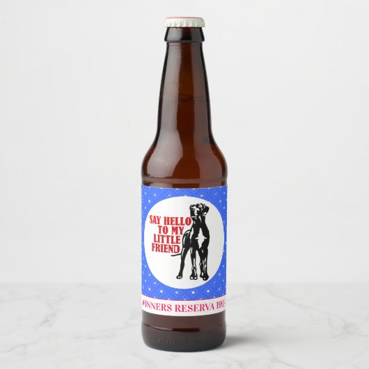 Funny Great Dane Gewinner Wein Bierflaschenetikett (Vorderseite)