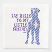 Funny Great Dane hello Serviette (Vorderseite)