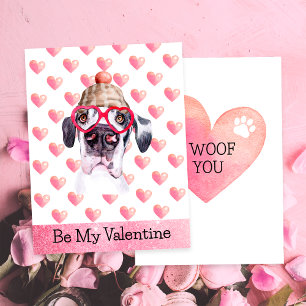 Funny Great Dane I Woof You Dog Valentine's Day Feiertagskarte