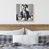 Funny Great Dane Mantle arbeitet Buchhalter Leinwanddruck (Insitu (Schlafzimmer))